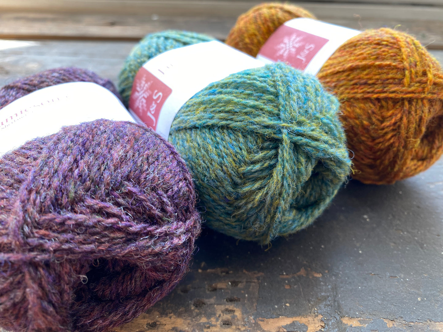 Large, Mini and Bookmark Loom with three 25g Jamieson & Smith Shetland Wool