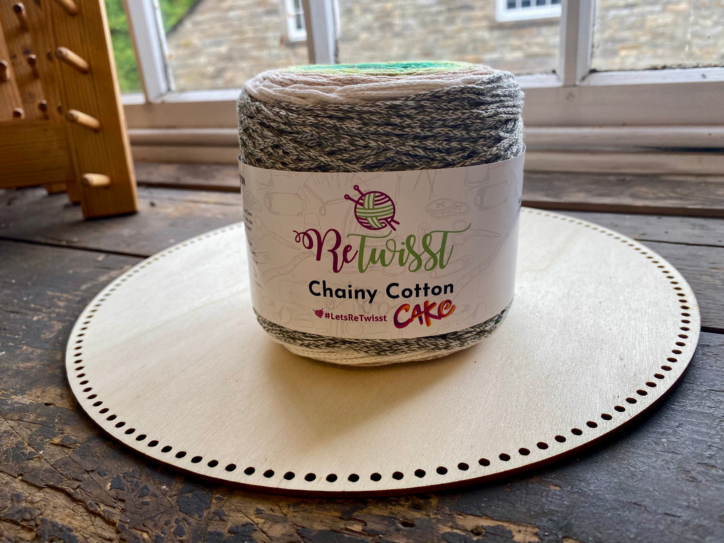 Large multi coloured crochet basket