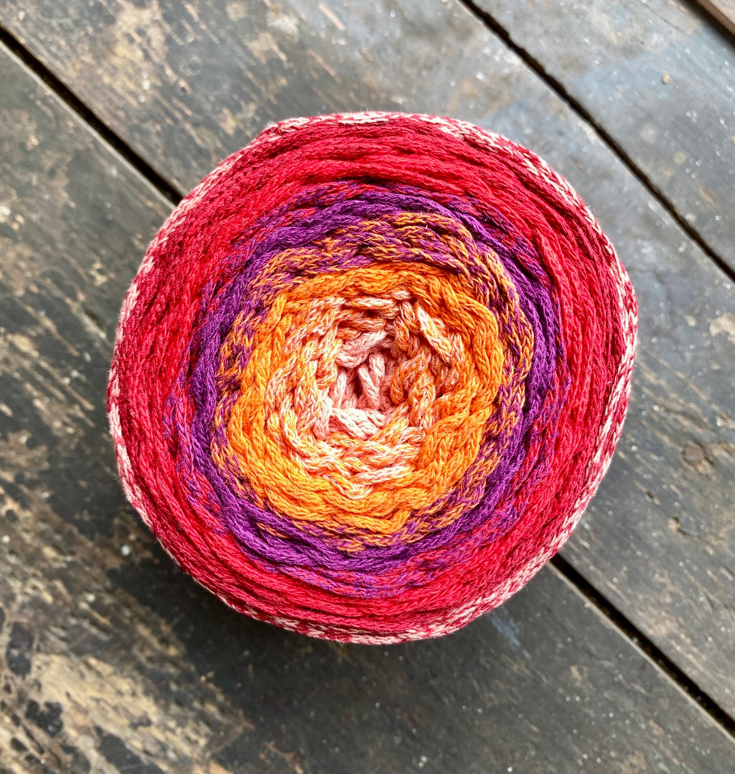 Large multi coloured crochet basket